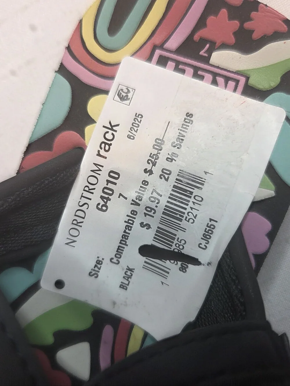 Reef Kids Black Sandals with Multicolor Pattern